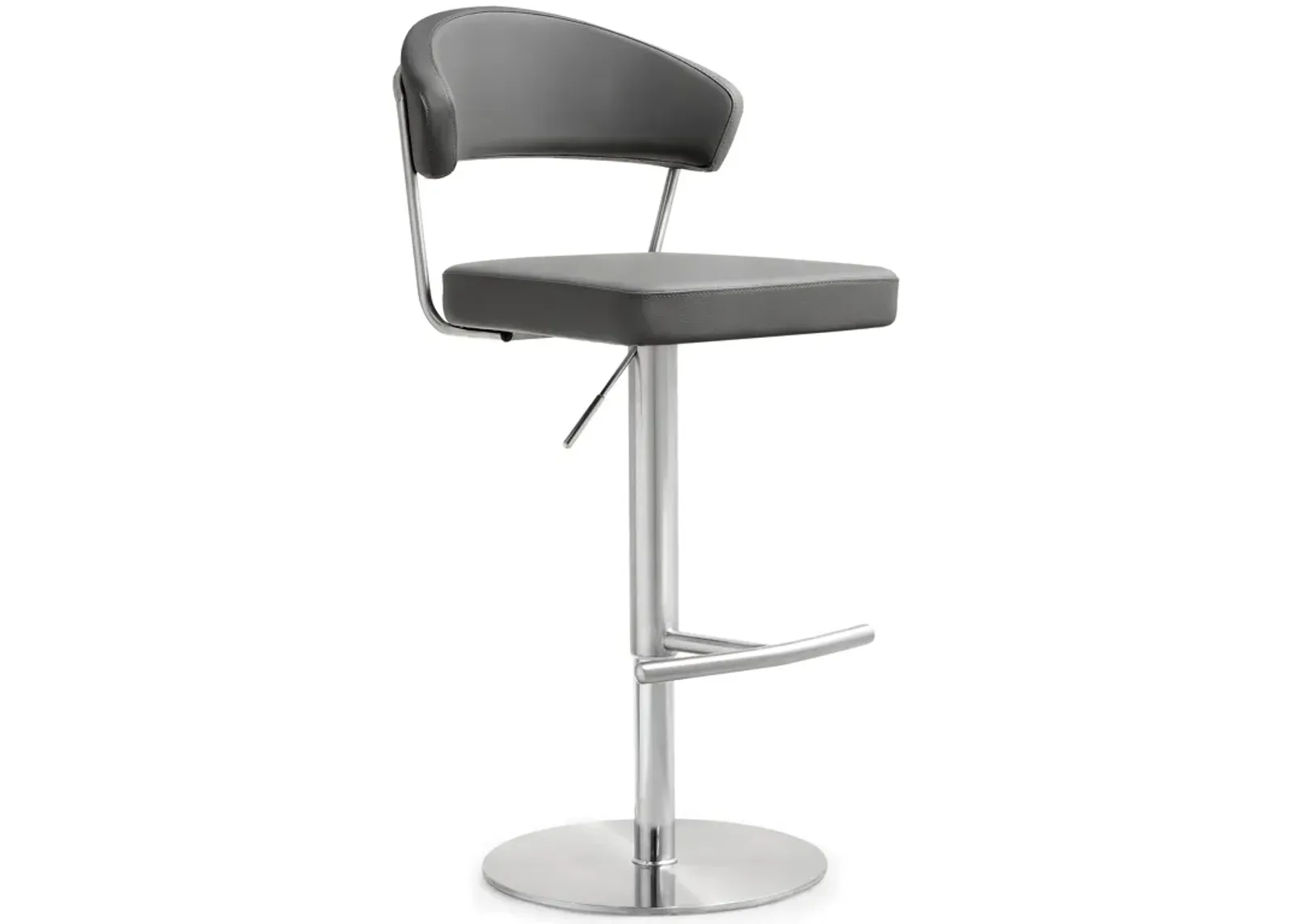 Cosmo Black Performance Vegan Leather and Stainless Steel Barstool