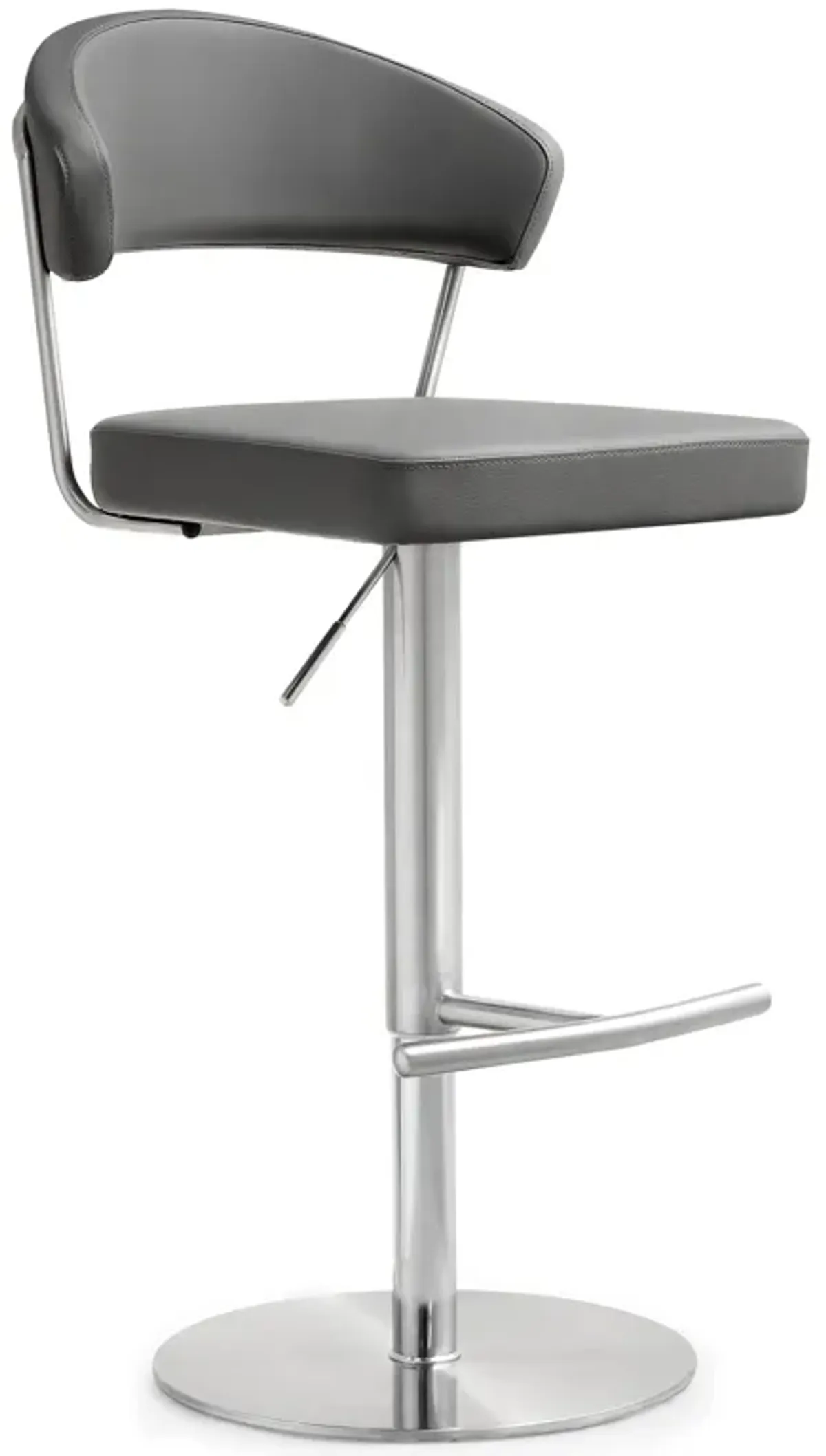 Cosmo Black Performance Vegan Leather and Stainless Steel Barstool