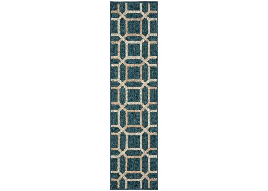 Latitude 1'10" x 7'6" Blue Rug