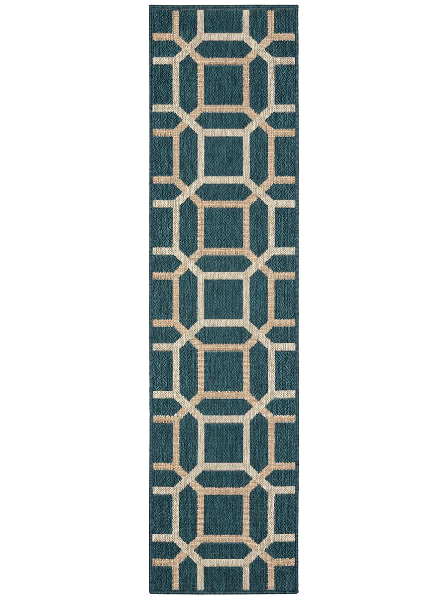 Latitude 1'10" x 7'6" Blue Rug