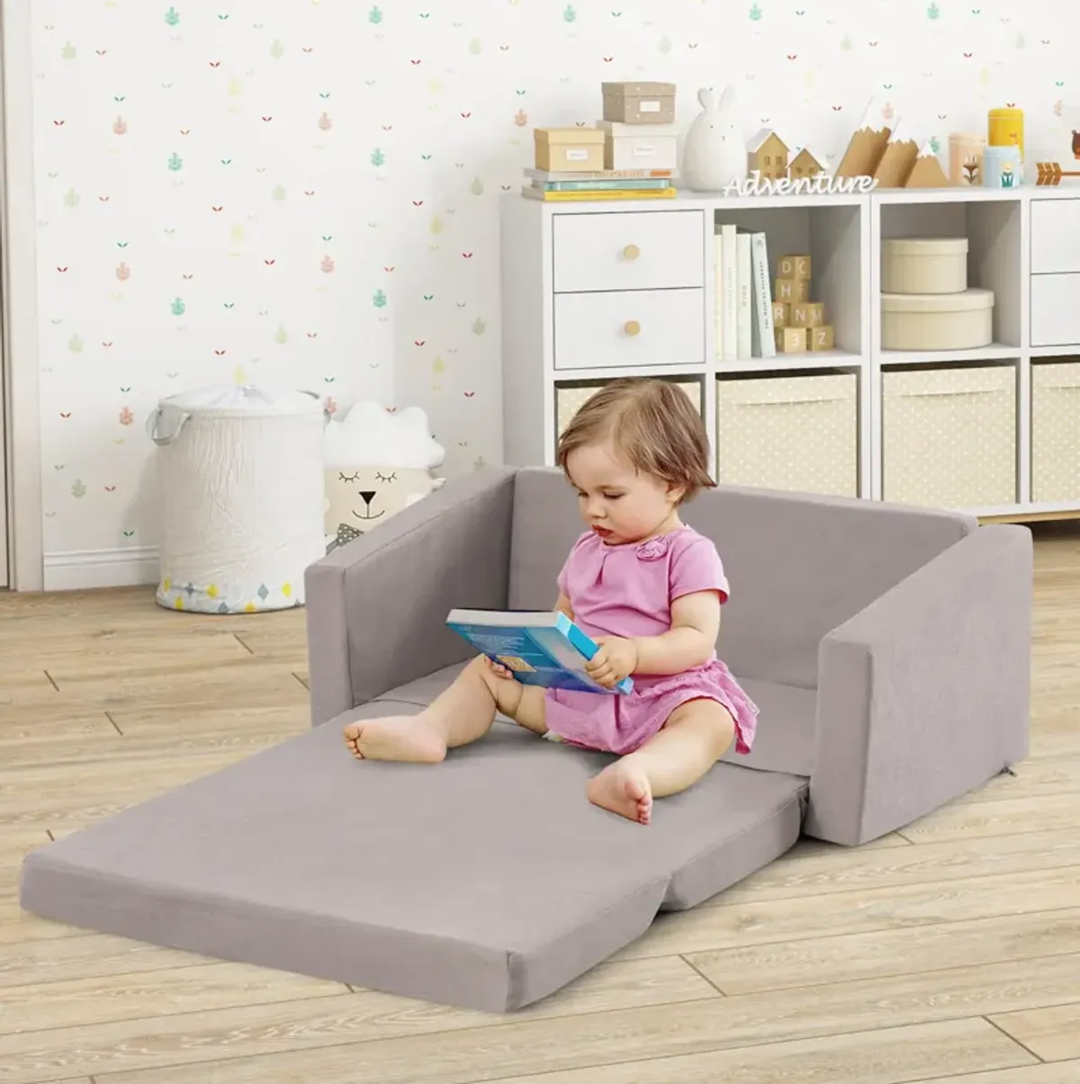 2-in-1 Children's Convertible Sofa to Lounger