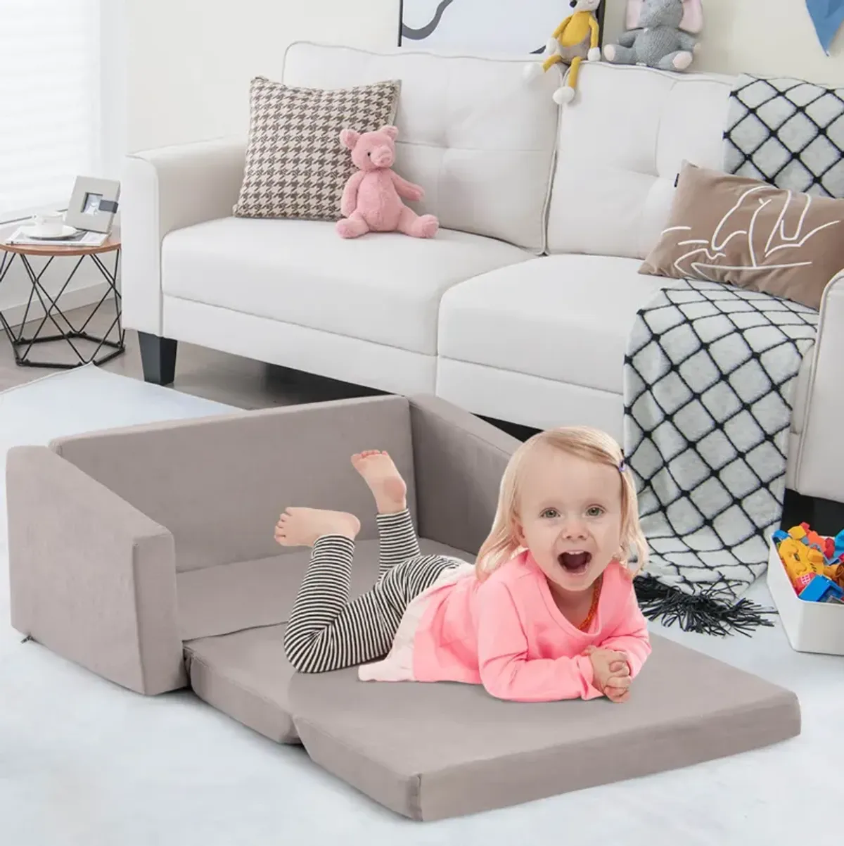 2-in-1 Children's Convertible Sofa to Lounger