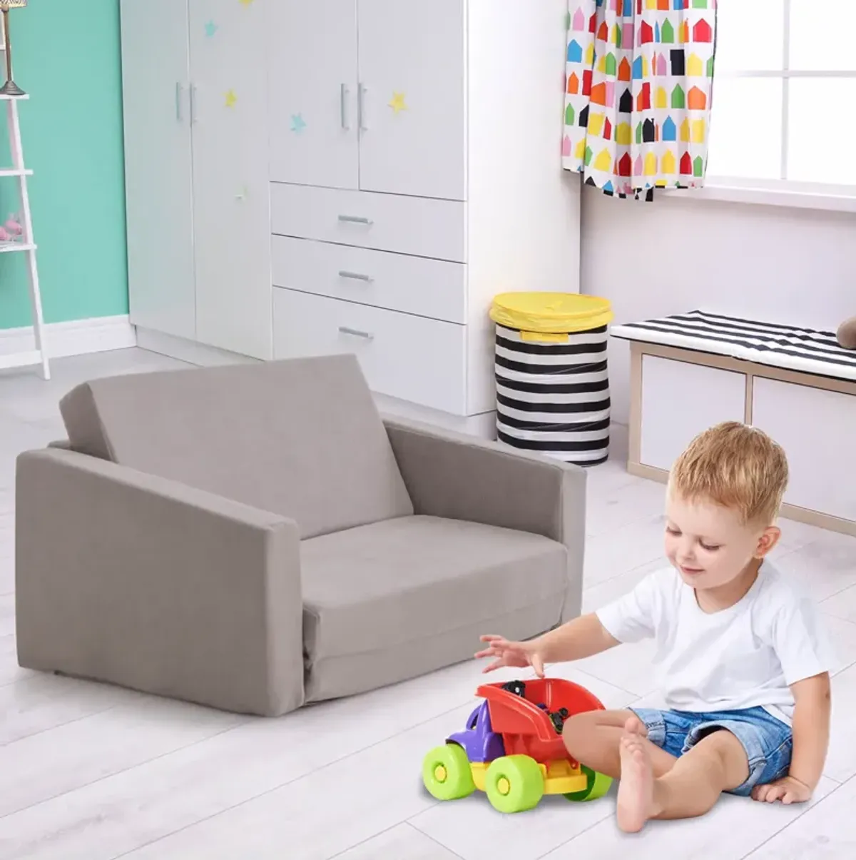 2-in-1 Children's Convertible Sofa to Lounger