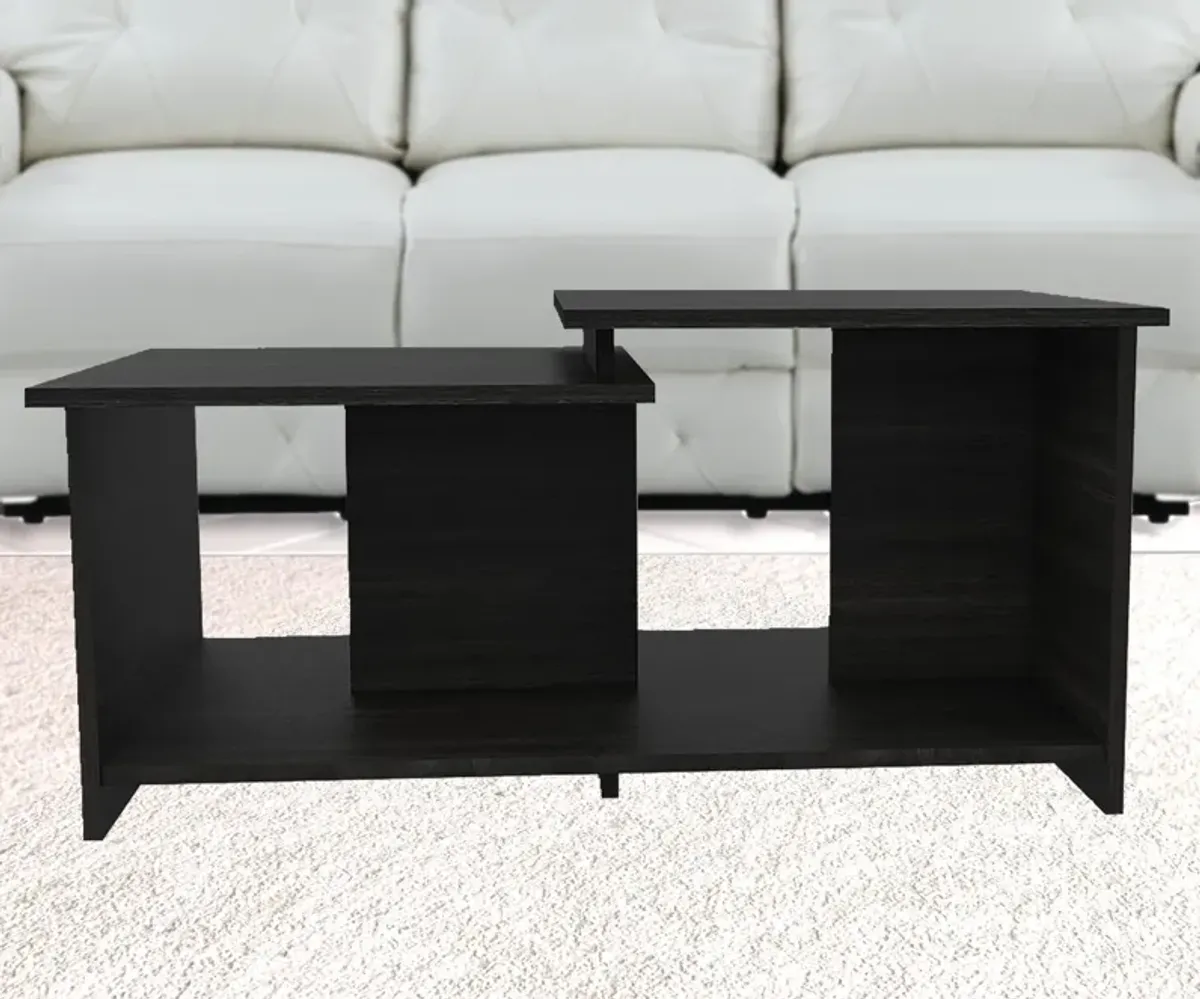 Hivvago 35" Black Manufactured Wood Rectangular Coffee Table