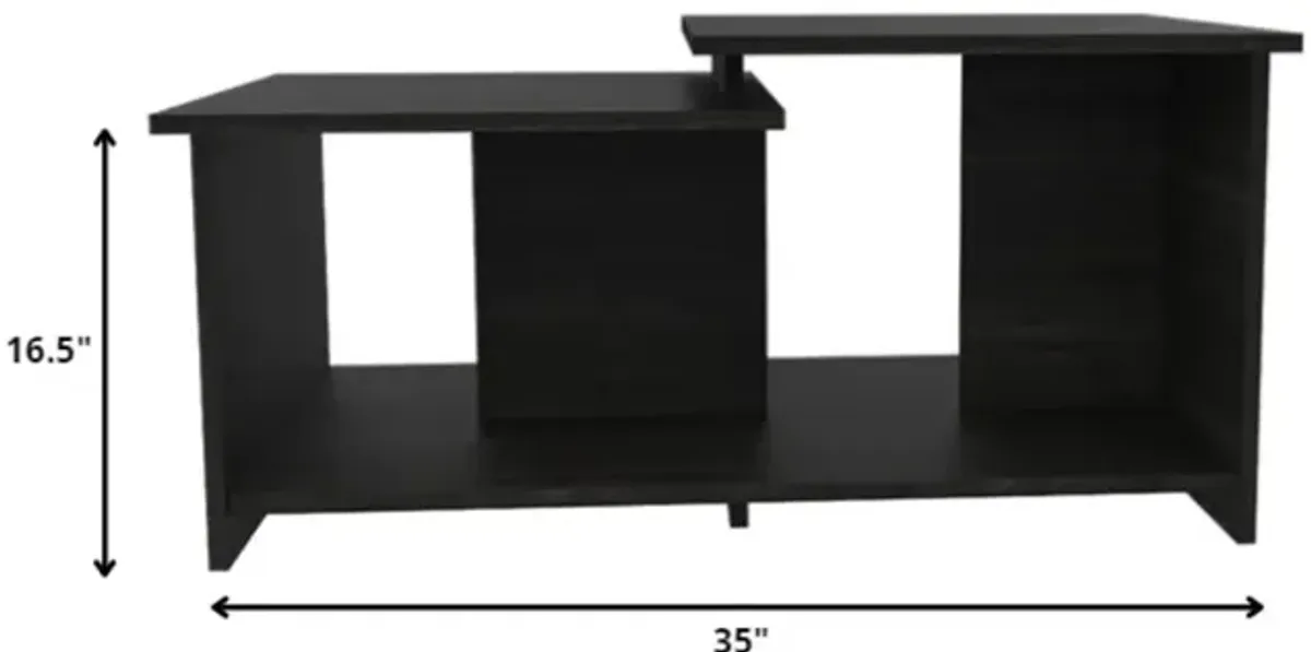 Hivvago 35" Black Manufactured Wood Rectangular Coffee Table