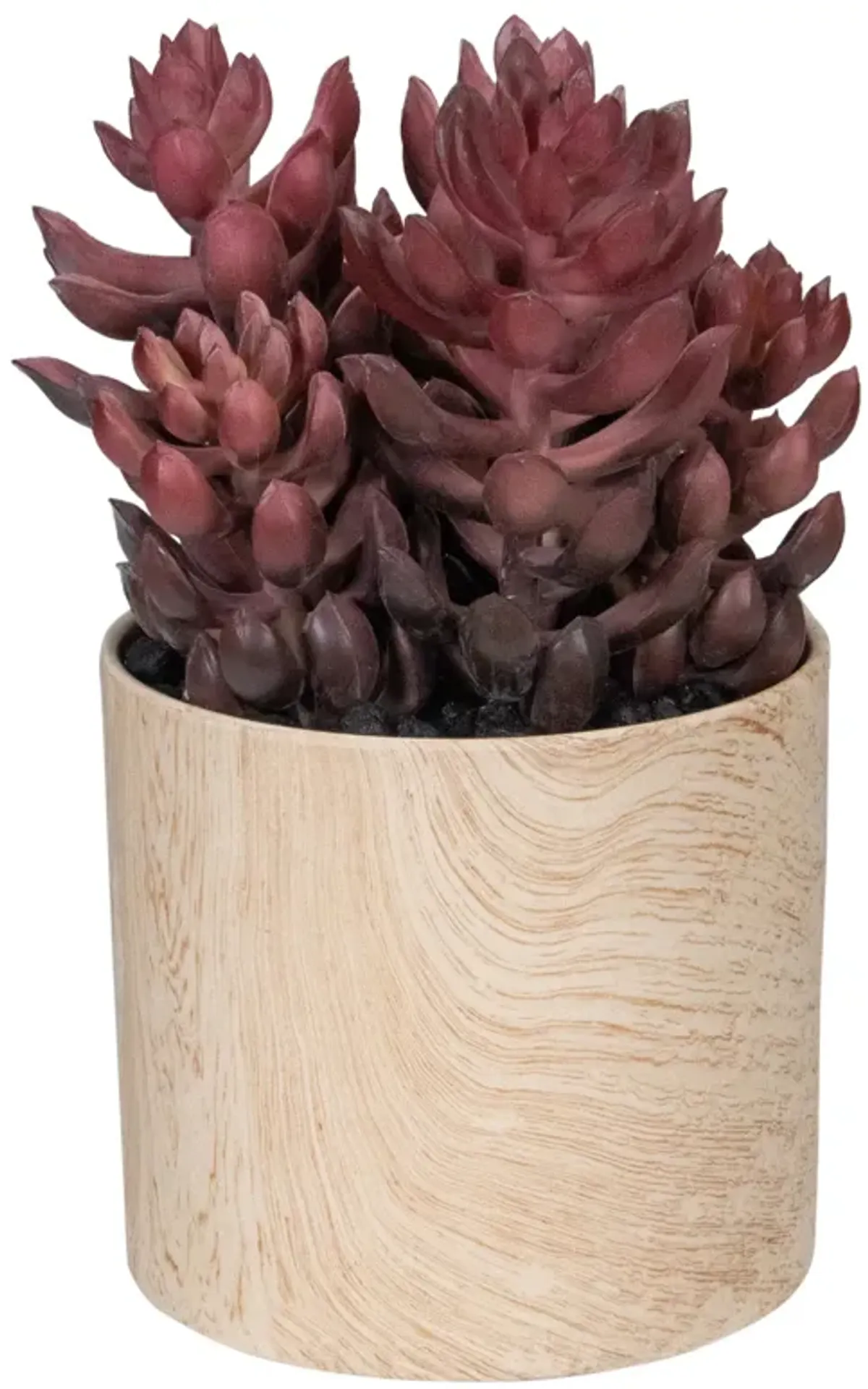 7" Purple Artificial Succulent in Faux Wood Pot