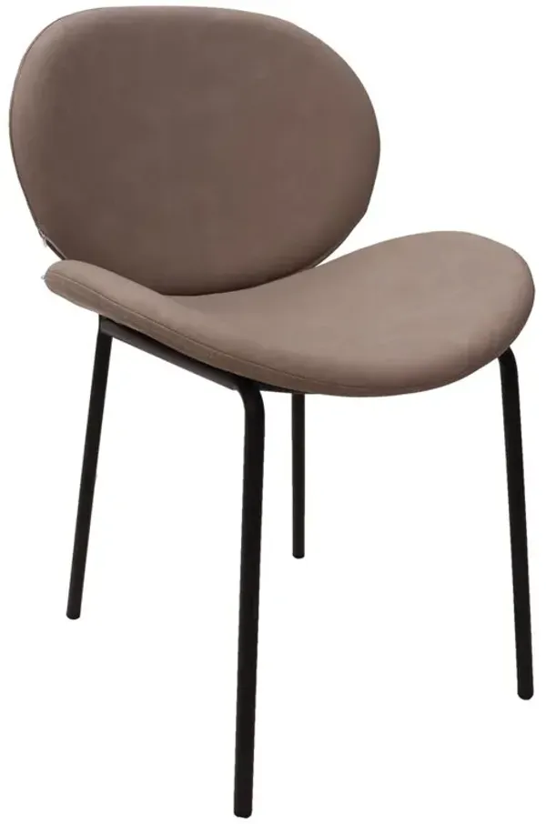LeisureMod Dining Side Chair with Upholstered Faux Leather Seat