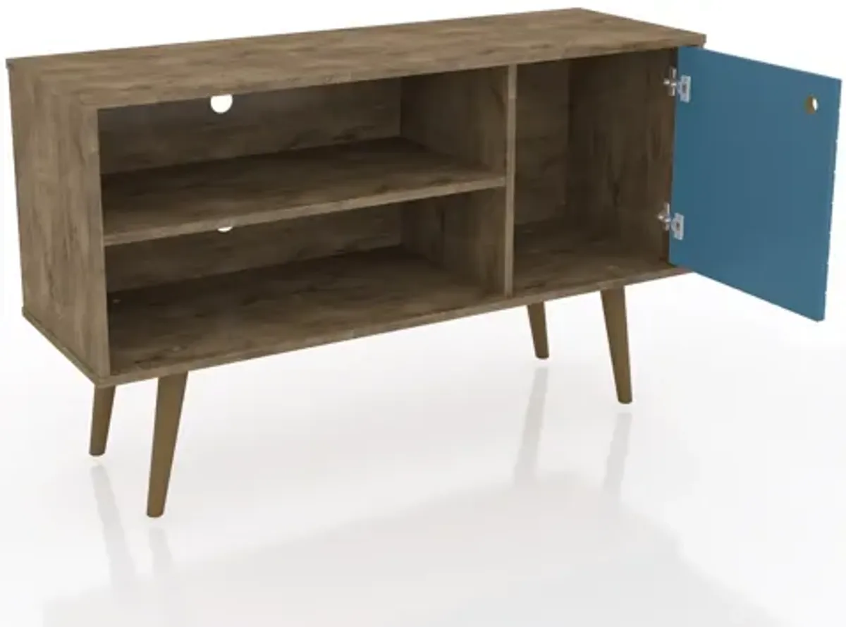 Liberty Small TV Stand in Brown and Blue