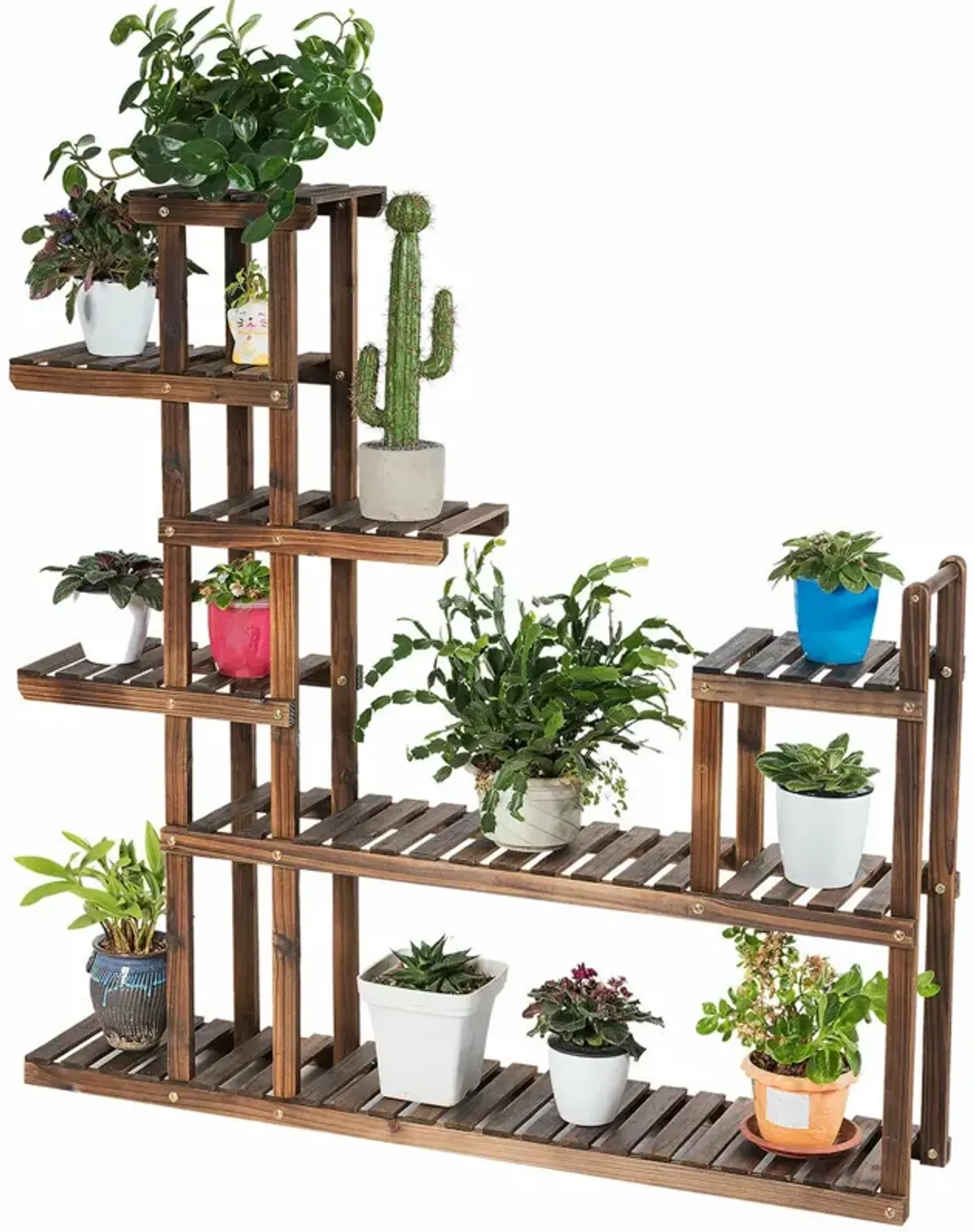 7-Tier Flower Wood Stand Plant Display Rack Storage Shelf