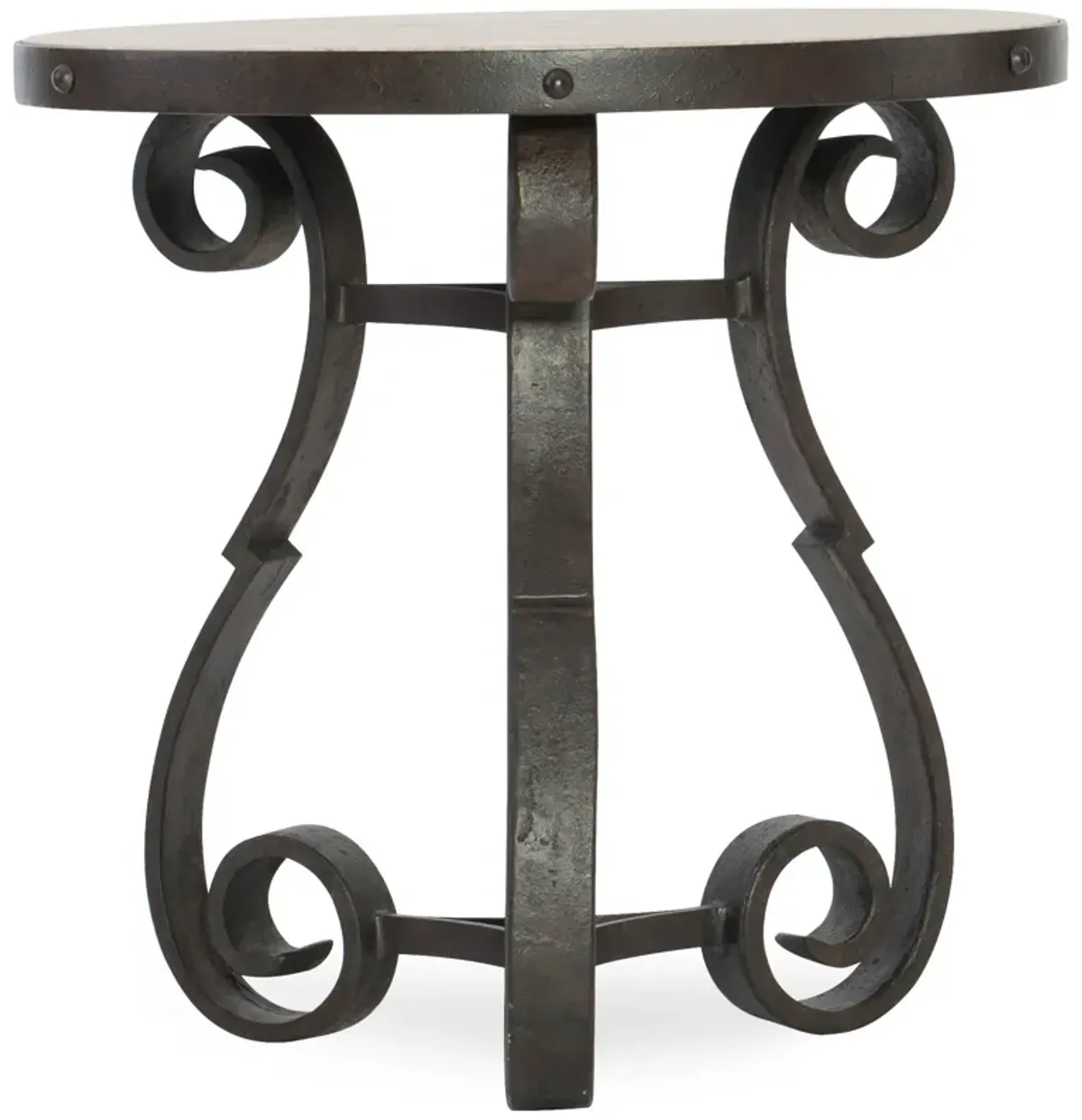 Luckenbach Metal And Stone End Table in Black