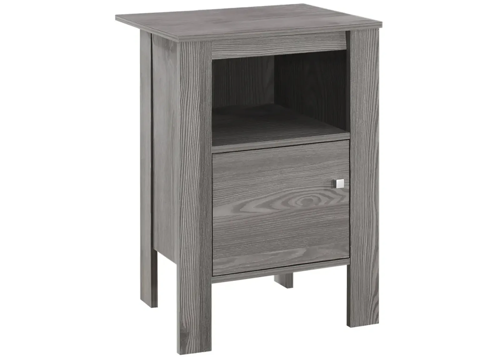 Monarch Specialties I 2138 Accent Table, Side, End, Nightstand, Lamp, Storage, Living Room, Bedroom, Laminate, Grey, Transitional