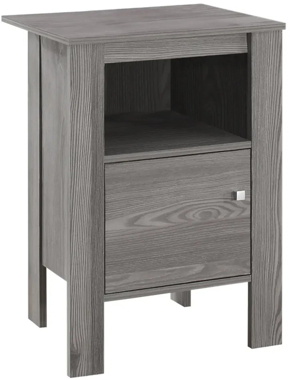 Monarch Specialties I 2138 Accent Table, Side, End, Nightstand, Lamp, Storage, Living Room, Bedroom, Laminate, Grey, Transitional