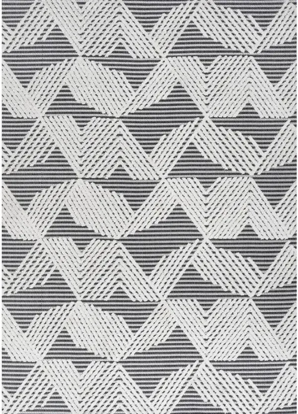 Jazz High-Low Pile Art Deco Geometric Indoor/Outdoor Area Rug
