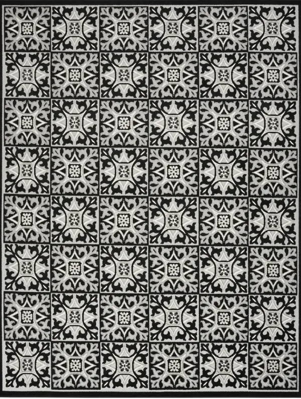 Aloha ALH34 Black/White 7' x 10' Rug