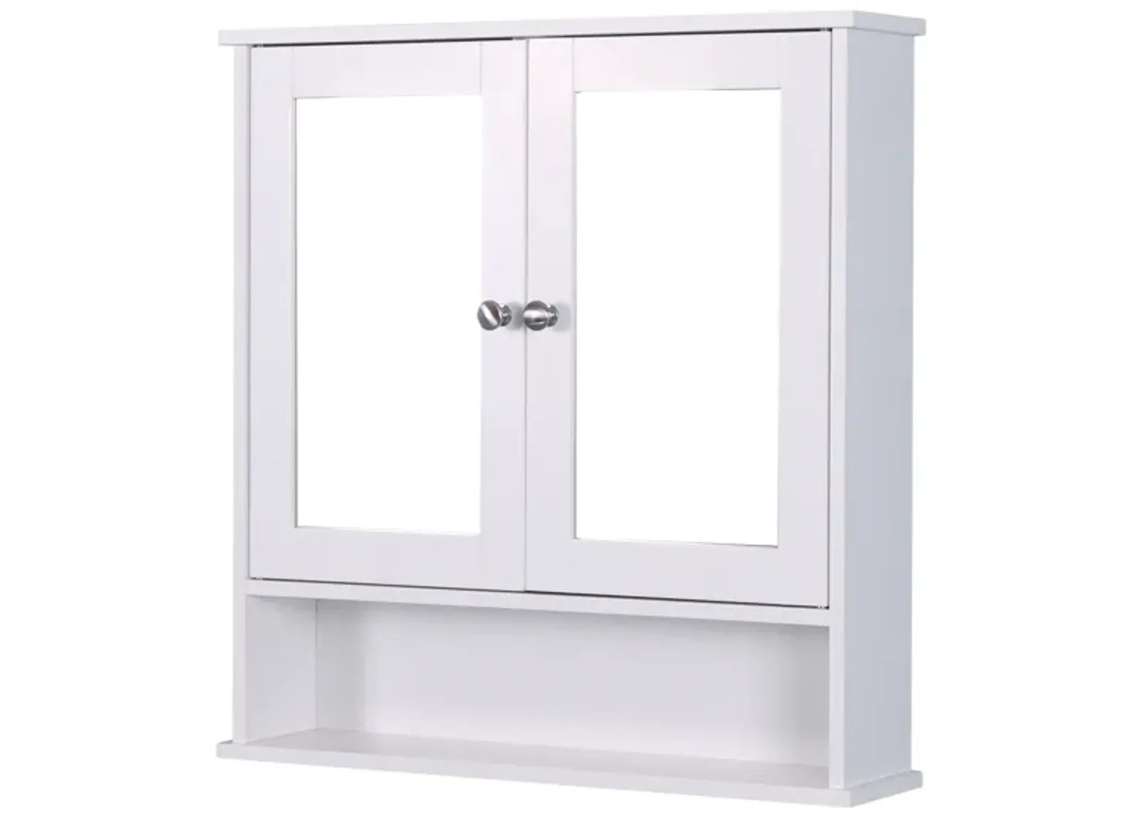 Wall Mounted Bathroom Cabinet with 2 Mirror Doors and Adjustable Shelf