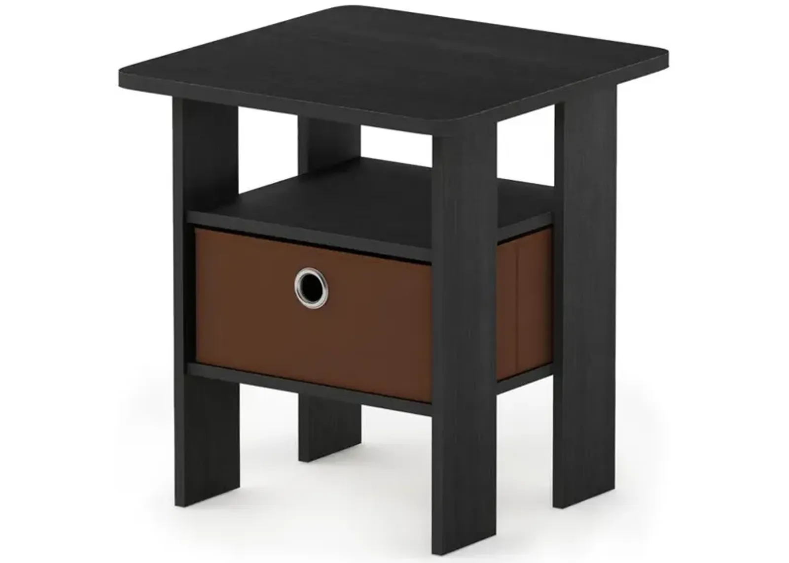 Andrey End Table Nightstand with Bin Drawer, Americano/Medium Brown,