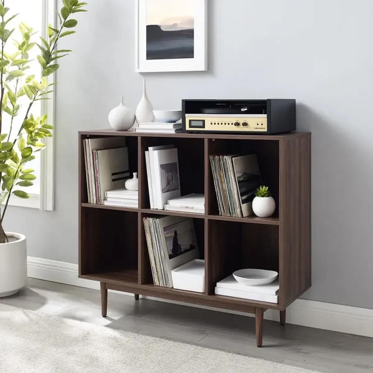 Liam 6 Cube Bookcase Walnut