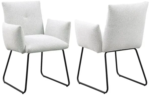 Ackland Upholstered Dining Side Chair Light Grey (Set of 2)