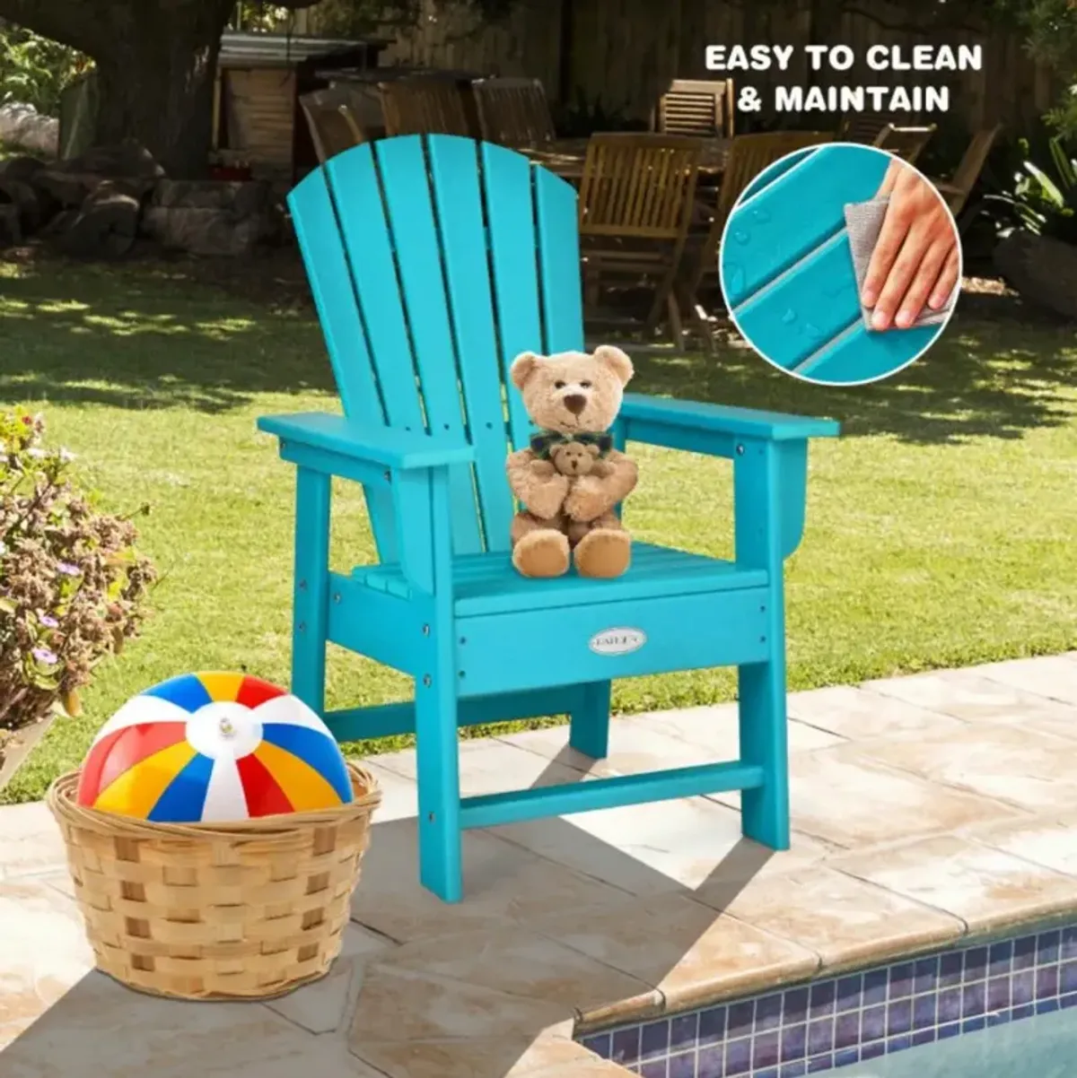 Hivvago Patio Kids' Adirondack Chair with Ergonomic Backrest