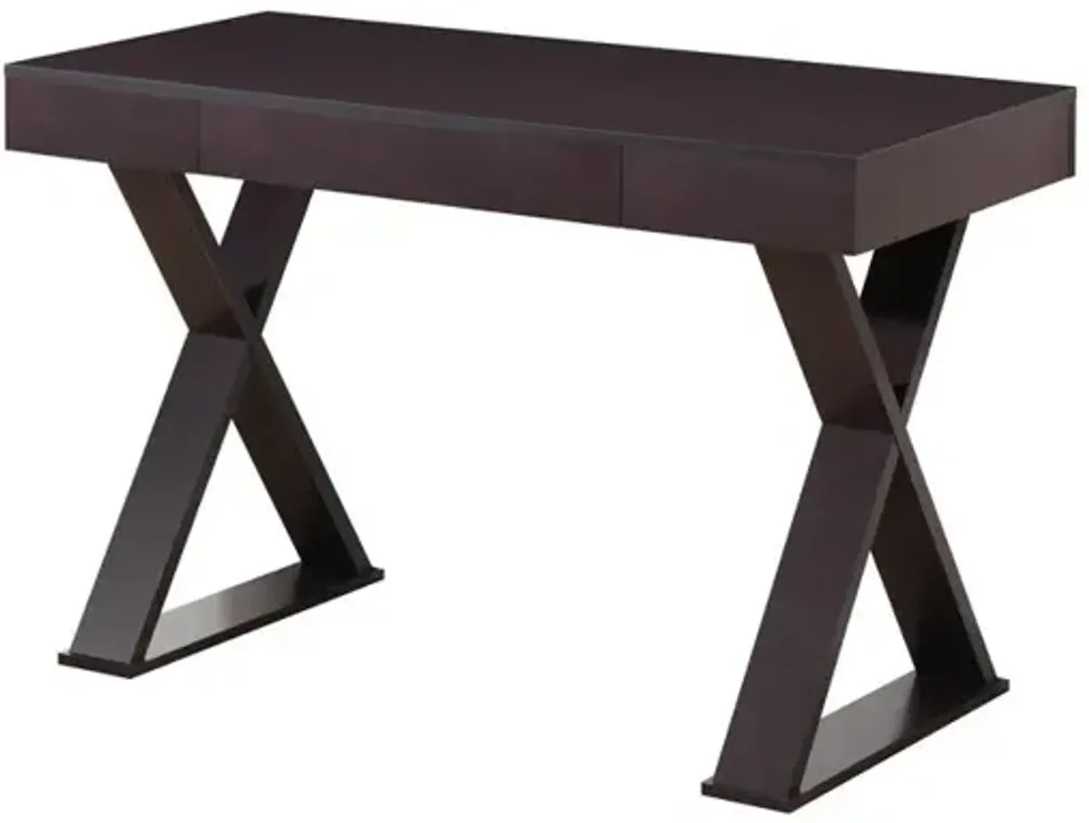 Trendy Writing Desk with Drawer. Color: Espresso