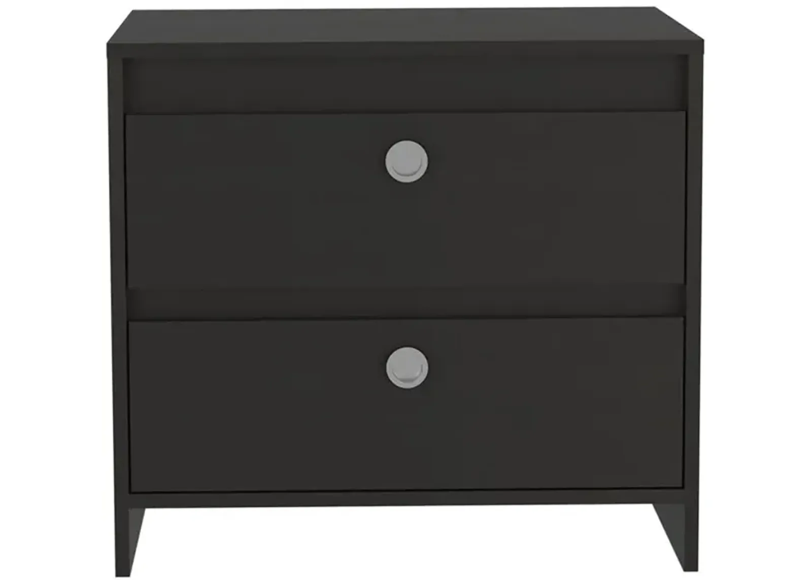 DEPOT E-SHOP Bacopa Night Stand, Two Drawers, Countertop- Black, For Bedroom