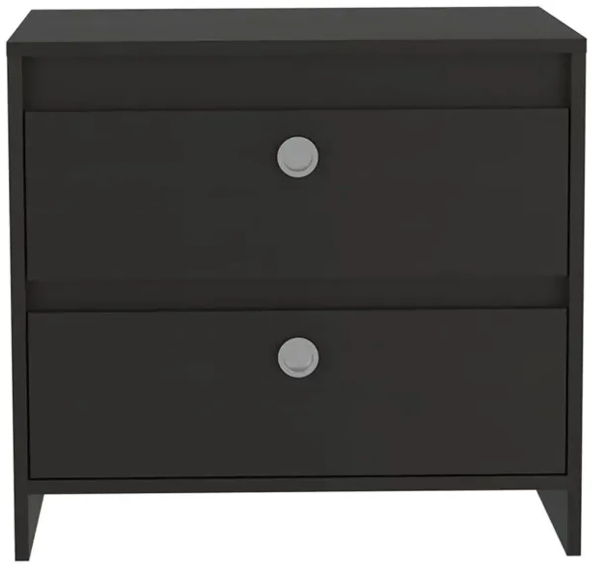 DEPOT E-SHOP Bacopa Night Stand, Two Drawers, Countertop- Black, For Bedroom