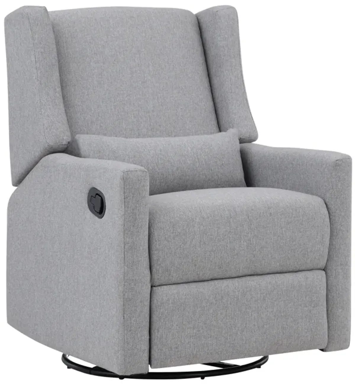 Pronto Swivel Glider Recliner with Pillow Rich Gray Fabric