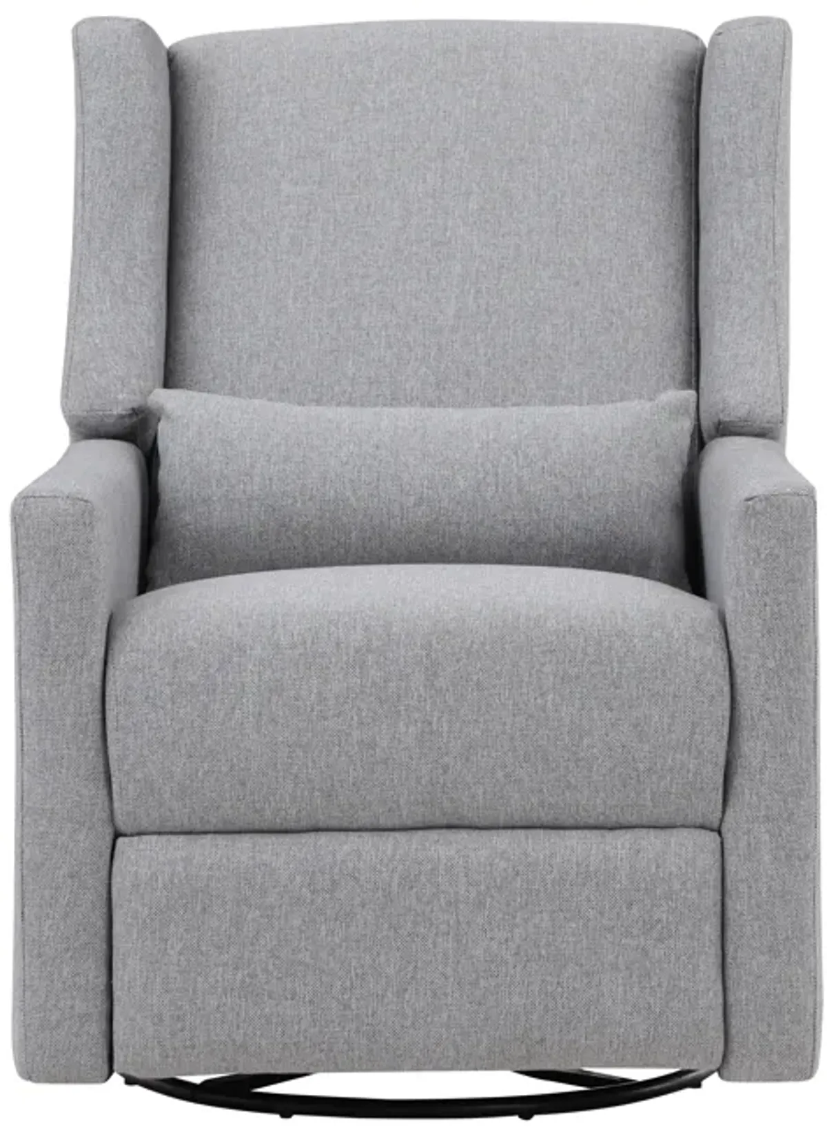 Pronto Swivel Glider Recliner with Pillow Rich Gray Fabric