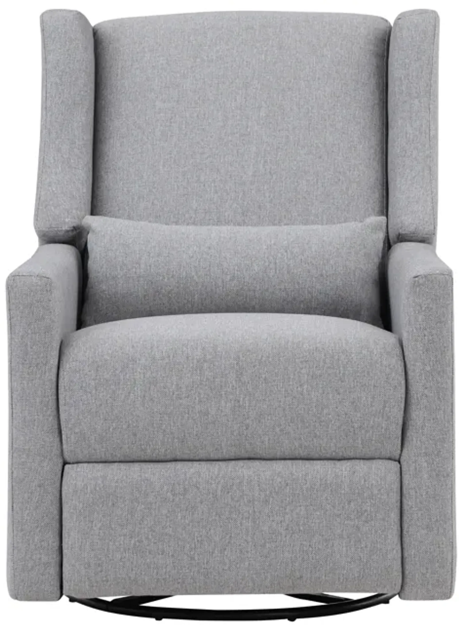 Pronto Swivel Glider Recliner with Pillow Rich Gray Fabric