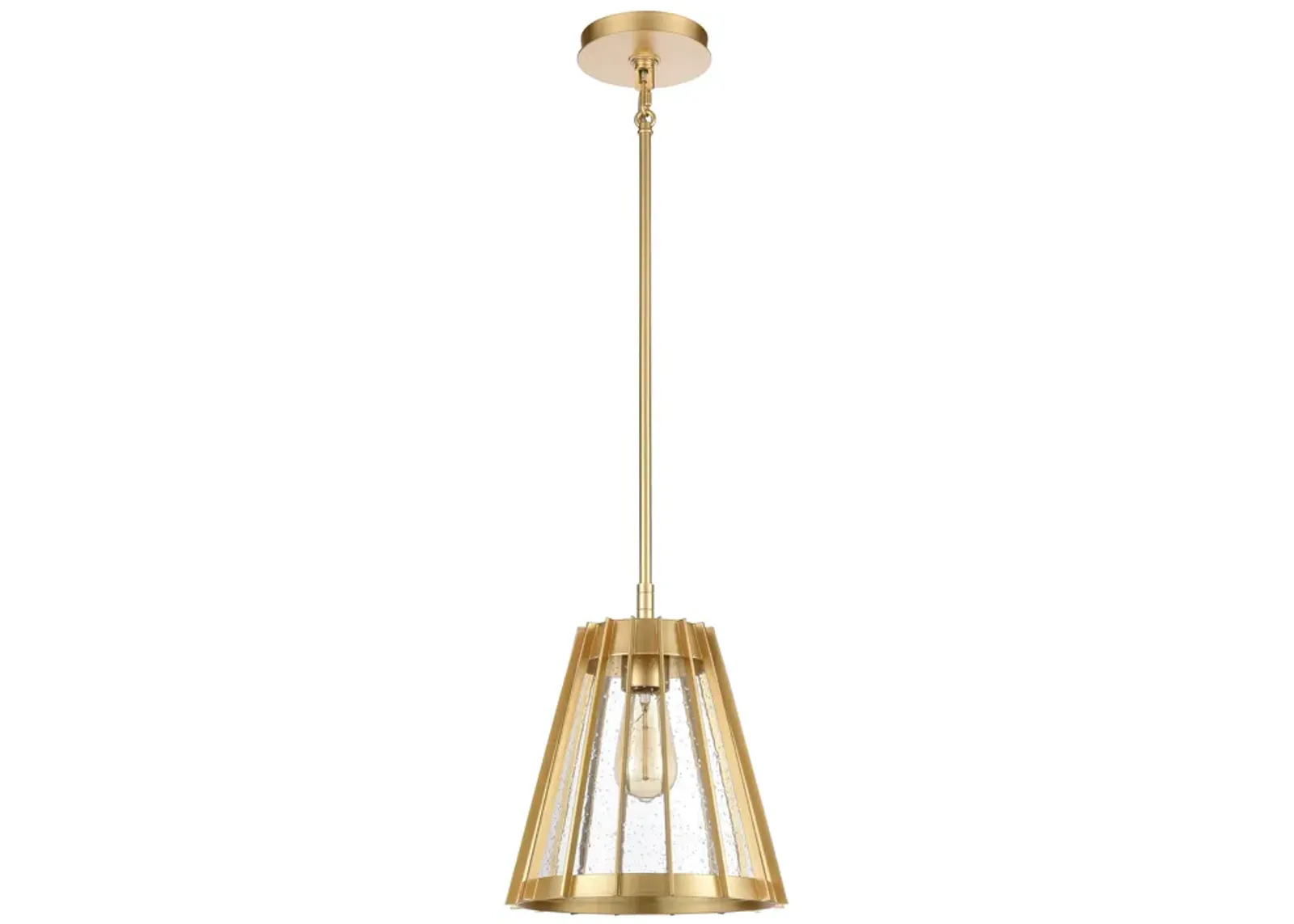 Open Louvers 10'' Wide Gold Pendant