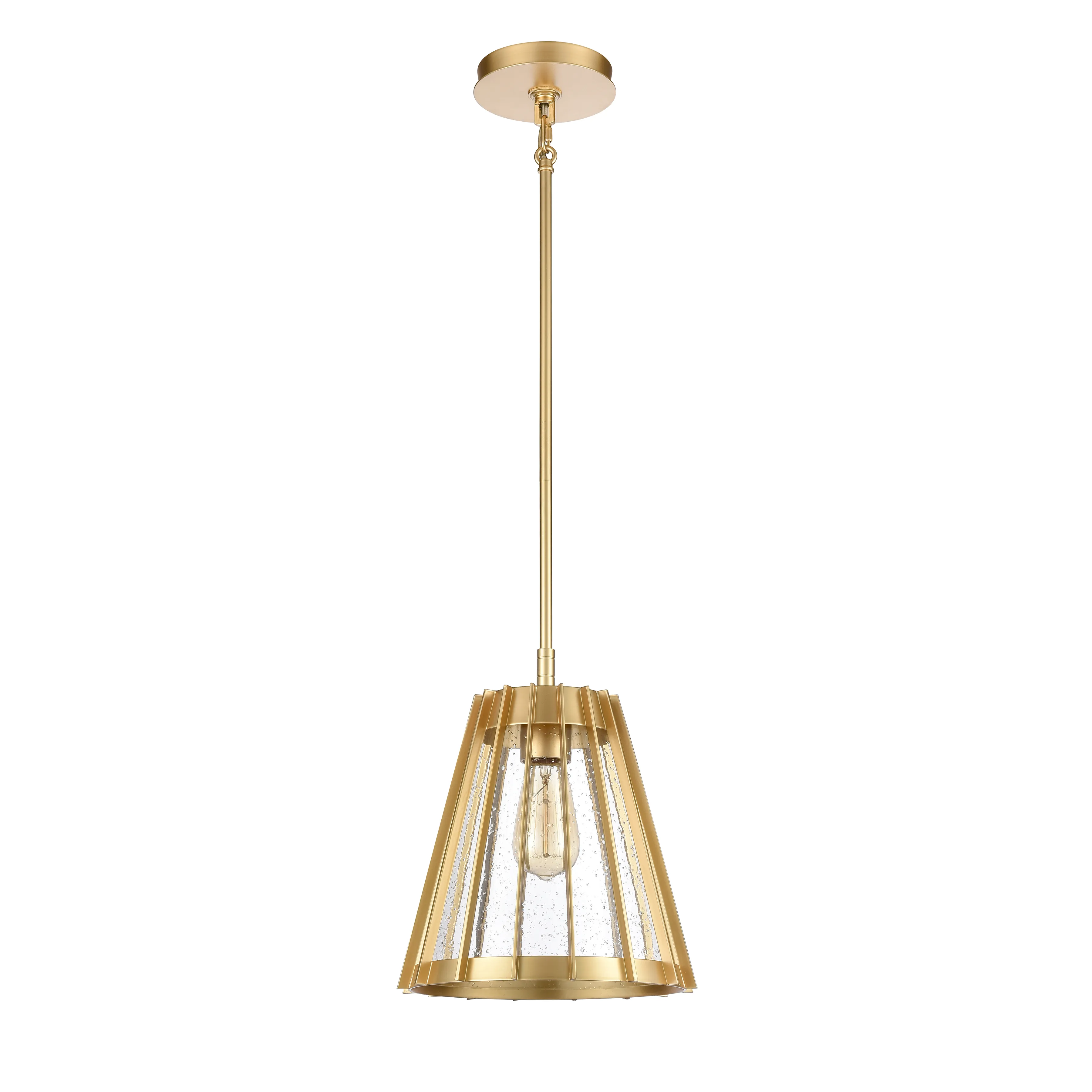 Open Louvers 10'' Wide Gold Pendant