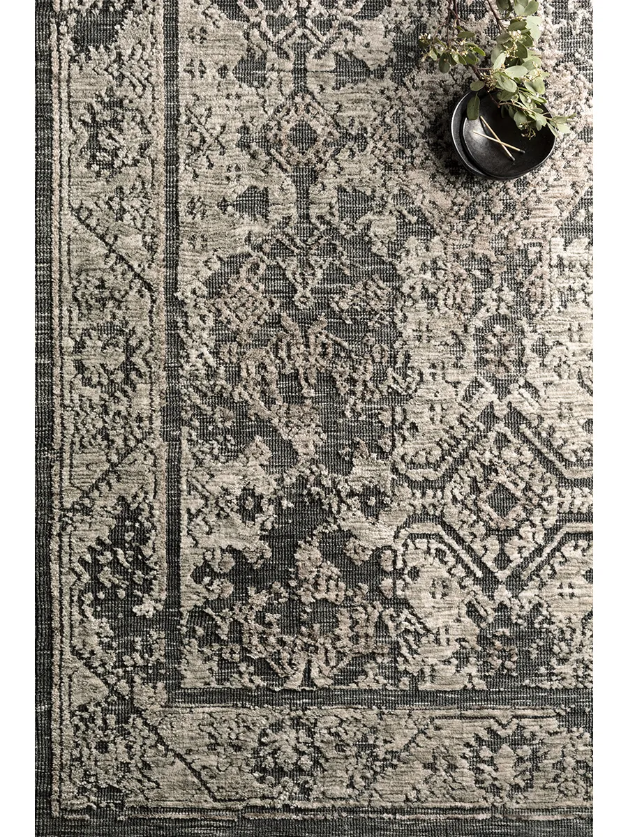 Lindsay LIS04 Charcoal/Beige 5' x 7'6" Rug