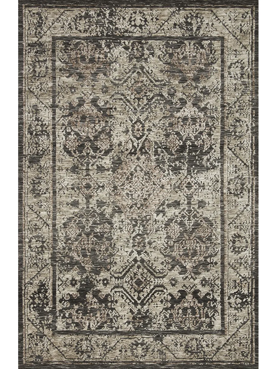 Lindsay LIS04 Charcoal/Beige 5' x 7'6" Rug