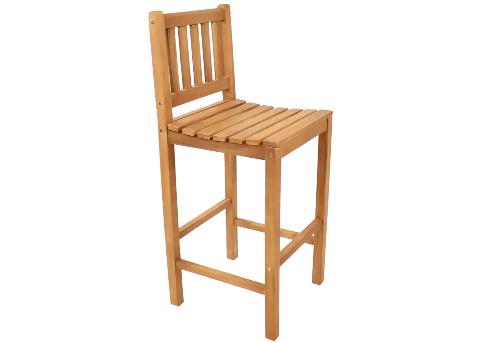 Sunnydaze Teak Wood Outdoor Bar-Height Chair - 43" H