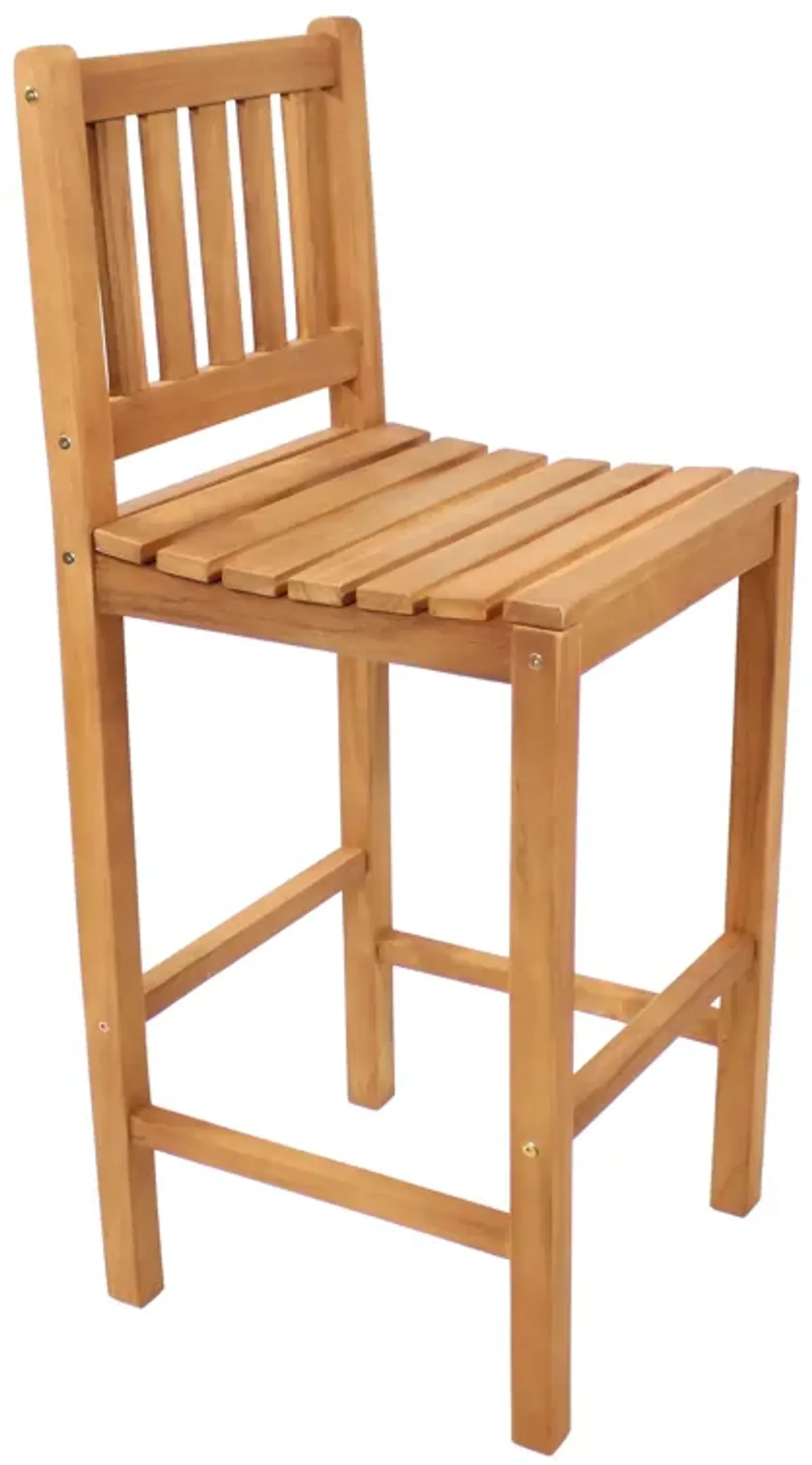 Sunnydaze Teak Wood Outdoor Bar-Height Chair - 43" H