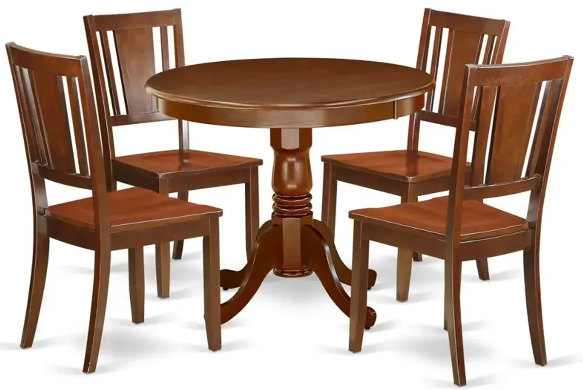 Dining Room Set Mahogany, ANDU5-MAH-W
