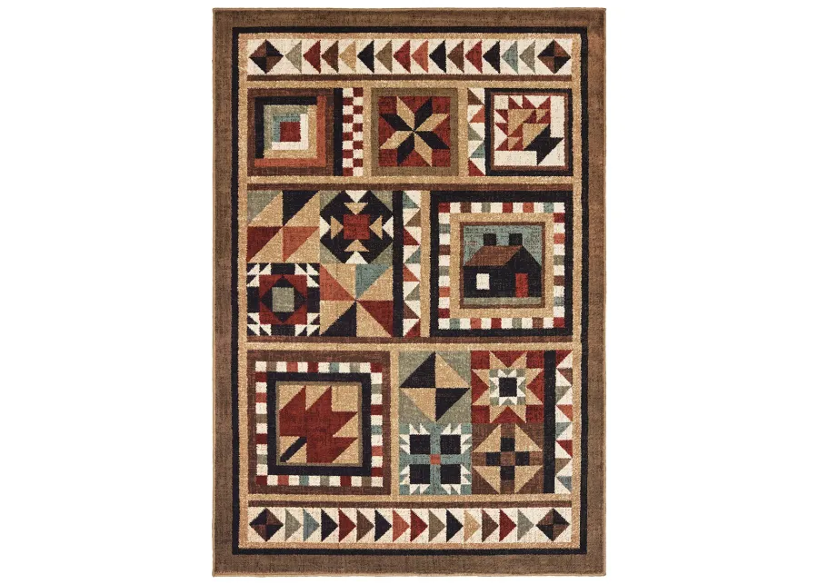 Woodlands 3'10" x 5'5" Brown Rug