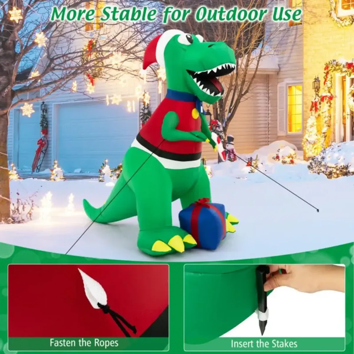 Hivvago Inflatable Christmas Decoration with LED Lights and Waterproof Blower