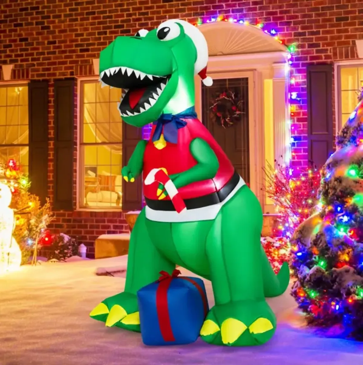 Hivvago Inflatable Christmas Decoration with LED Lights and Waterproof Blower