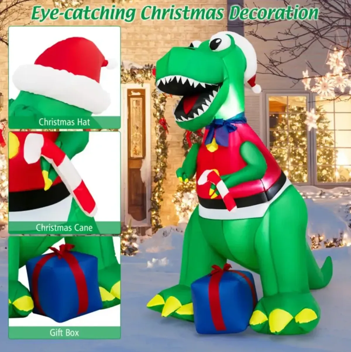 Hivvago Inflatable Christmas Decoration with LED Lights and Waterproof Blower