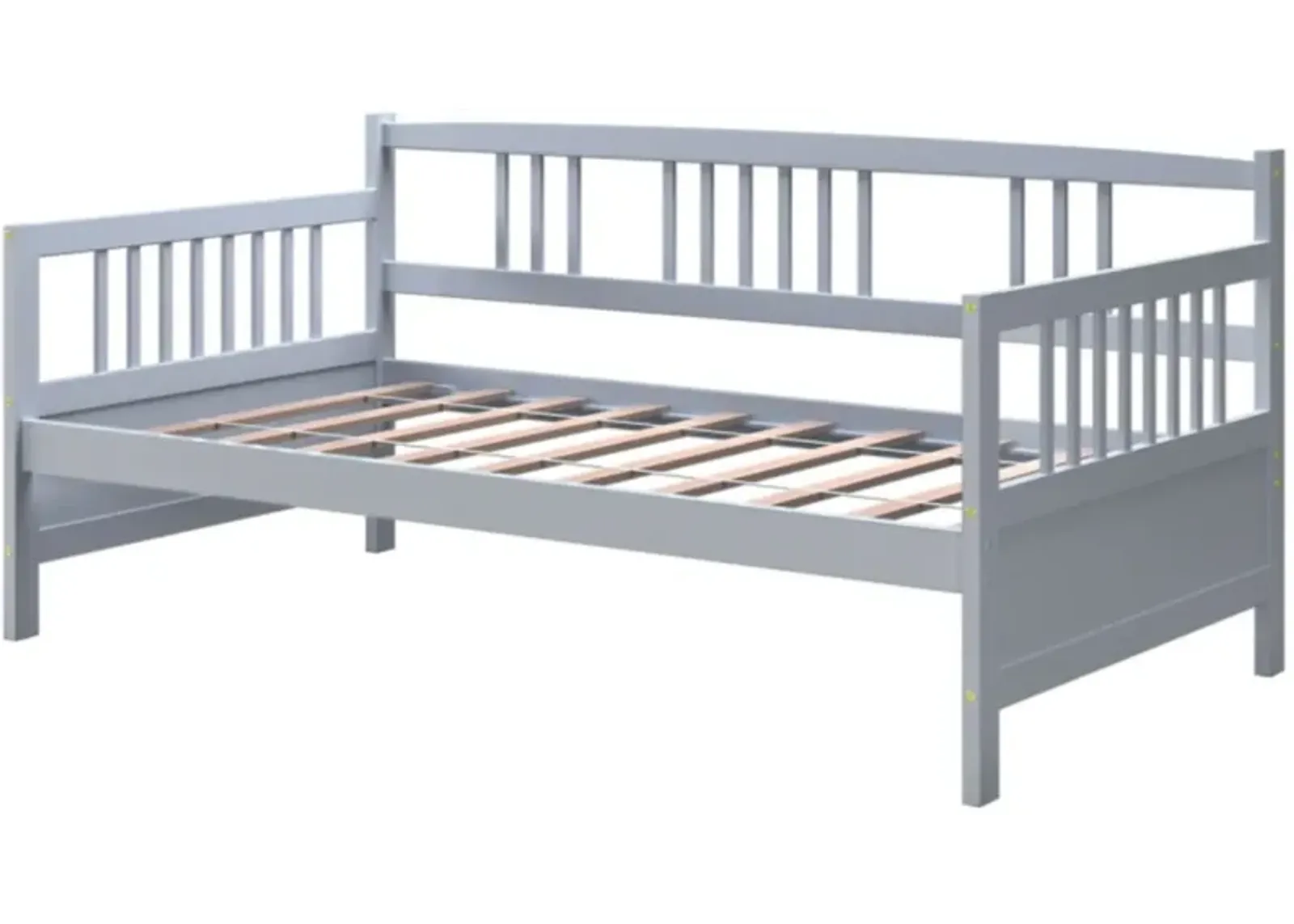 Twin Size Wooden Slats Daybed Bed with Rails