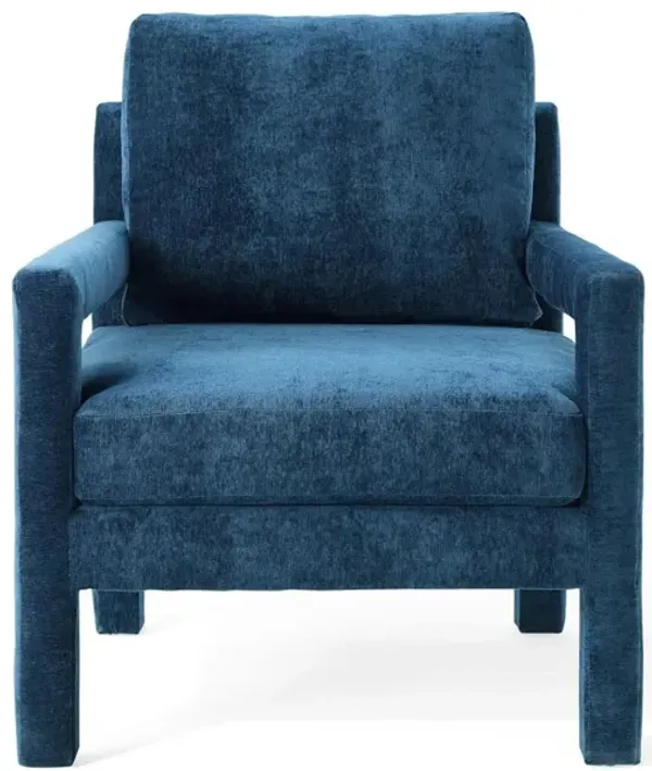 Modway Rehearse Stain Resistant Modern Performance Velvet Armchair in Navy
