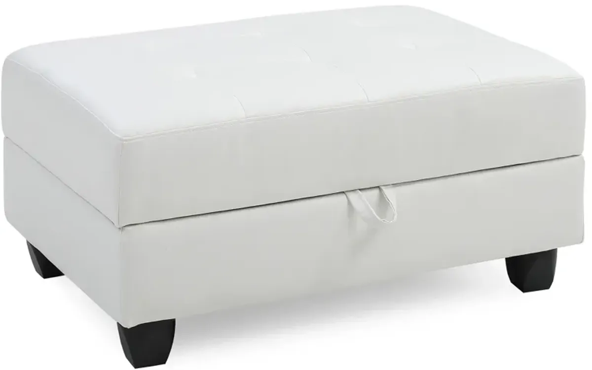 Revere Faux Leather Upholstered Storage Ottoman