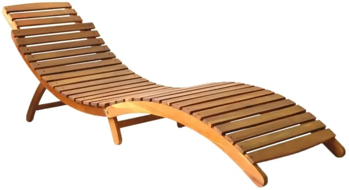 vidaXL Sun Lounger Solid Acacia Wood Brown