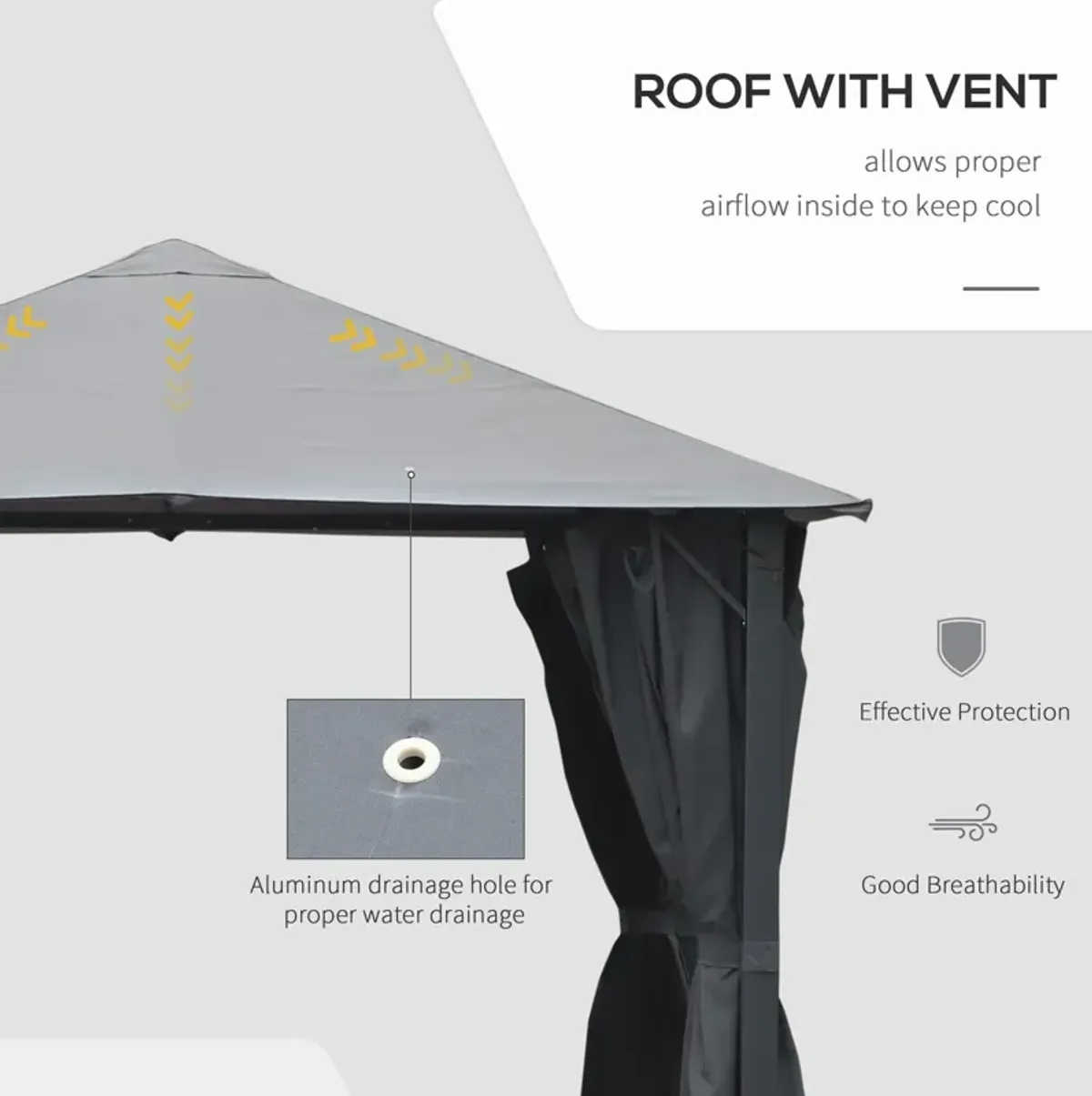 Black Outdoor Haven: 10'x10' Gazebo with Mesh Walls and Curtains