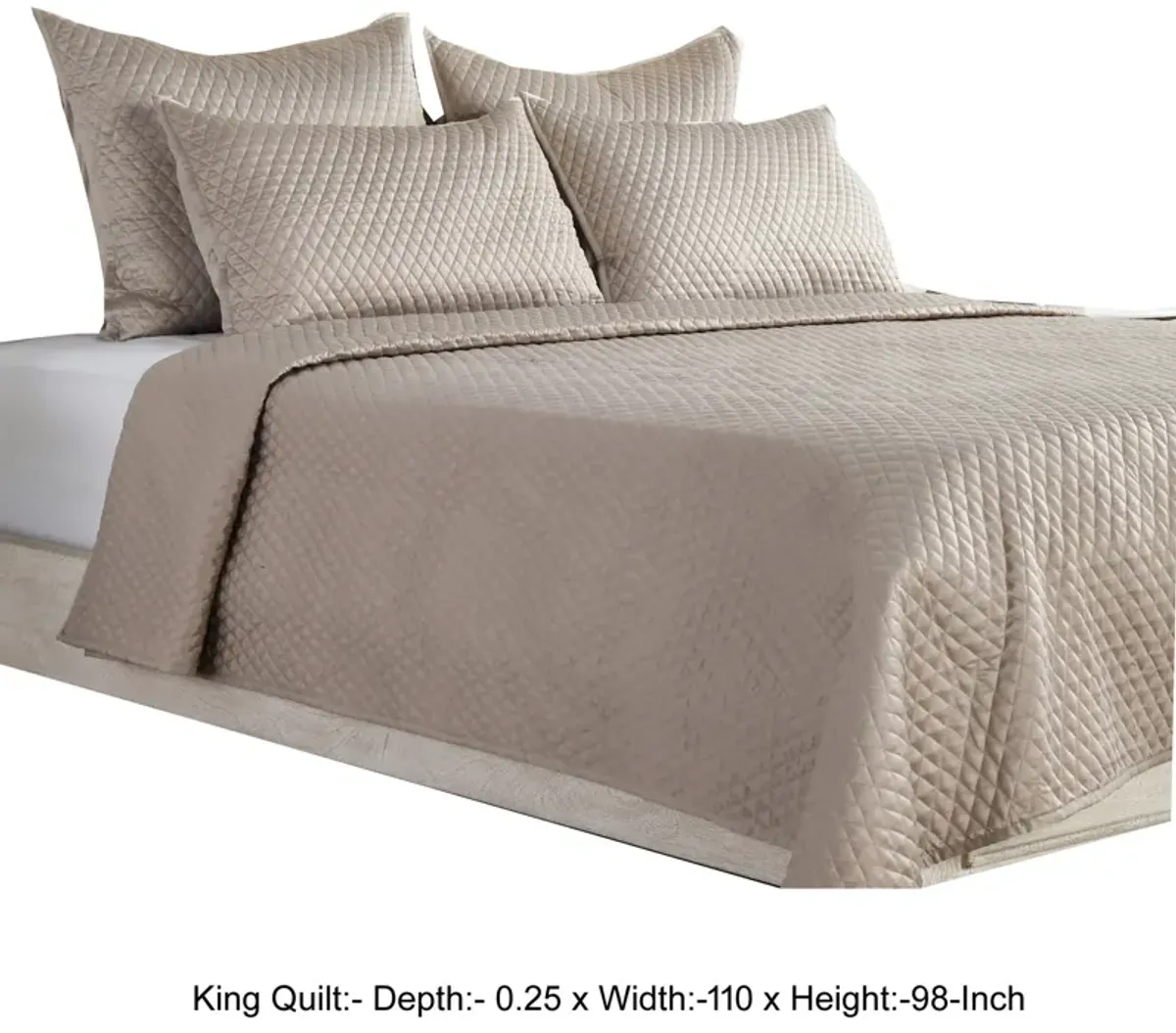 Kahn Hand Stitched Soft Sateen Quilt, Cotton Fill and Binding-Benzara