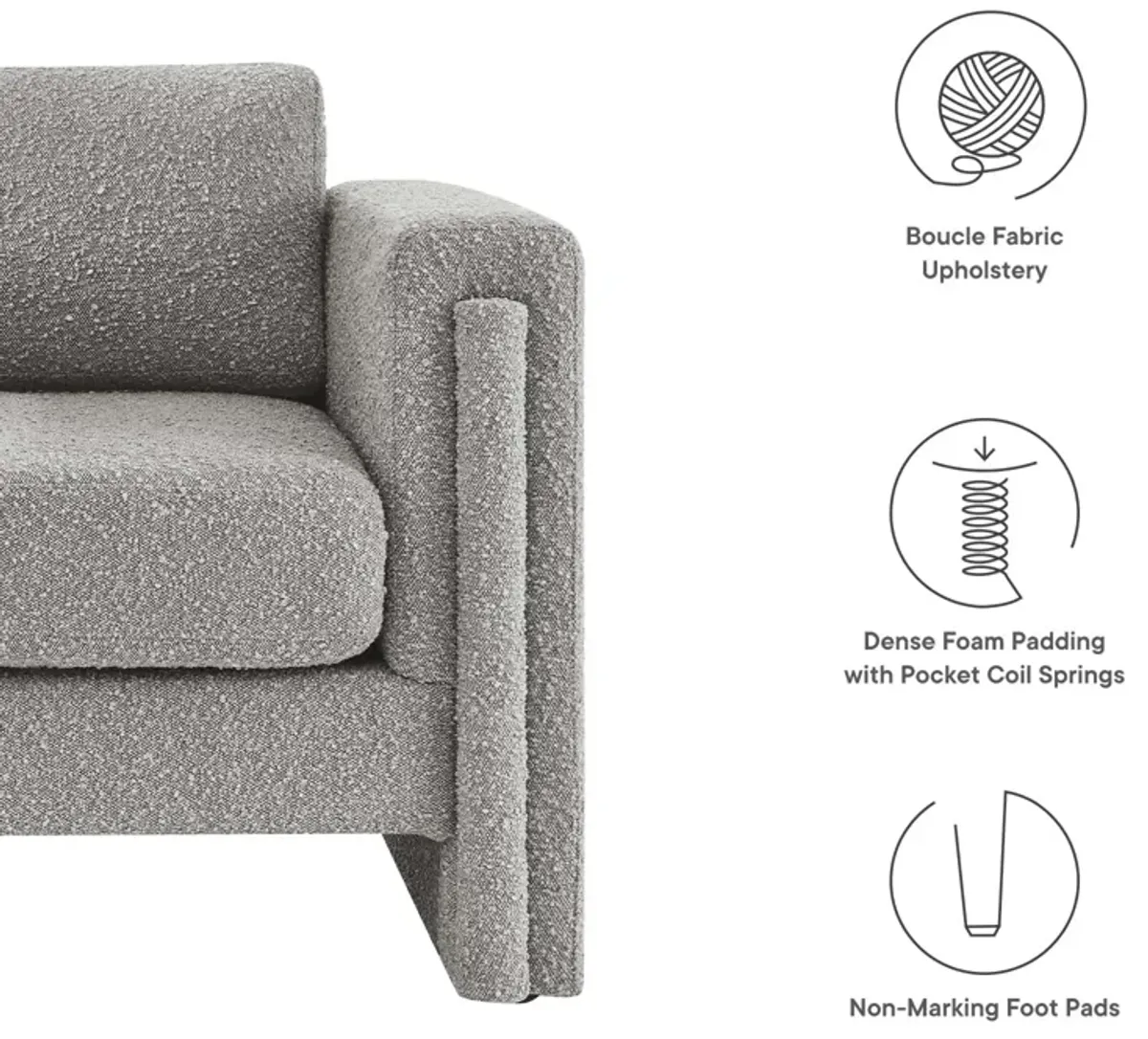 Visible Boucle Fabric Armchair