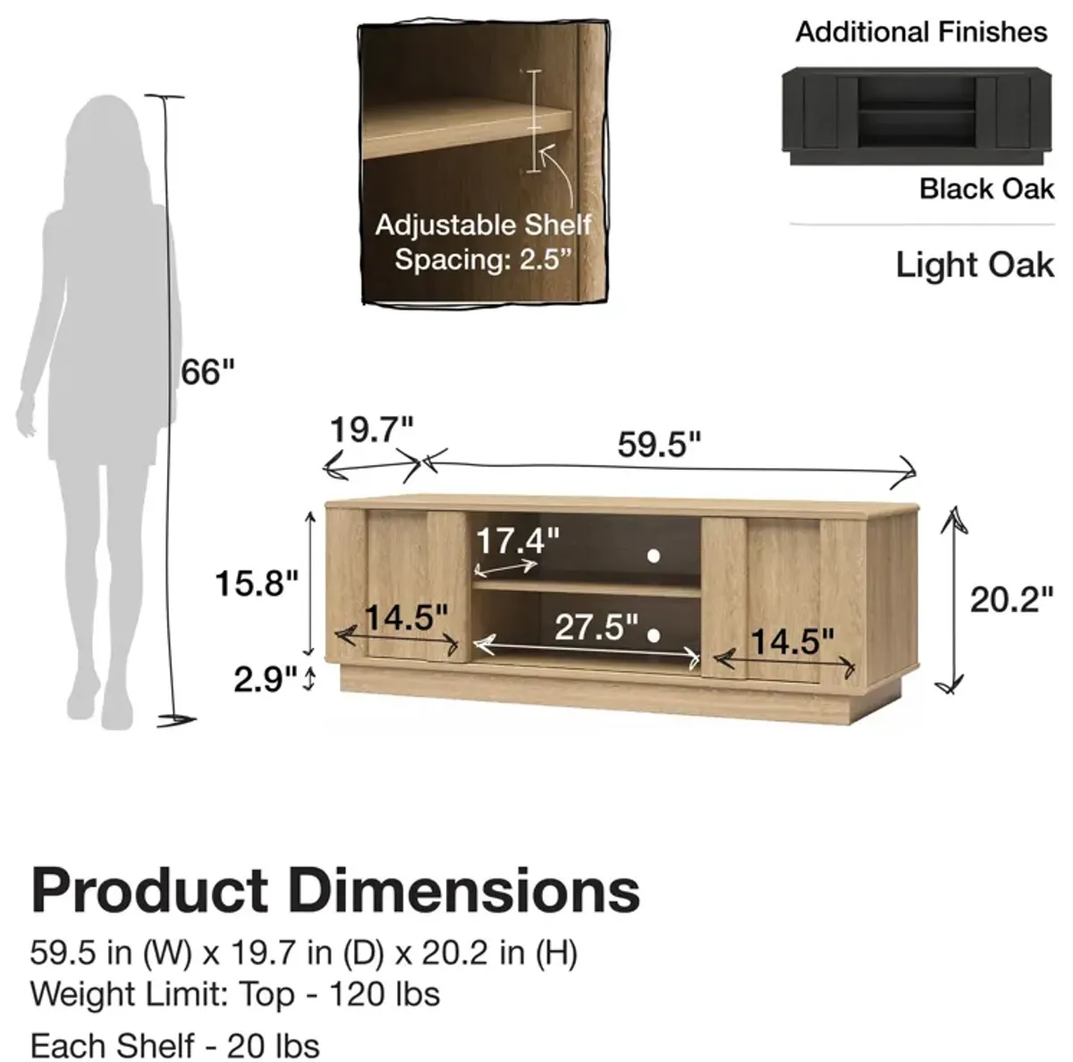 Greenwich TV Stand for TVs up to 65"