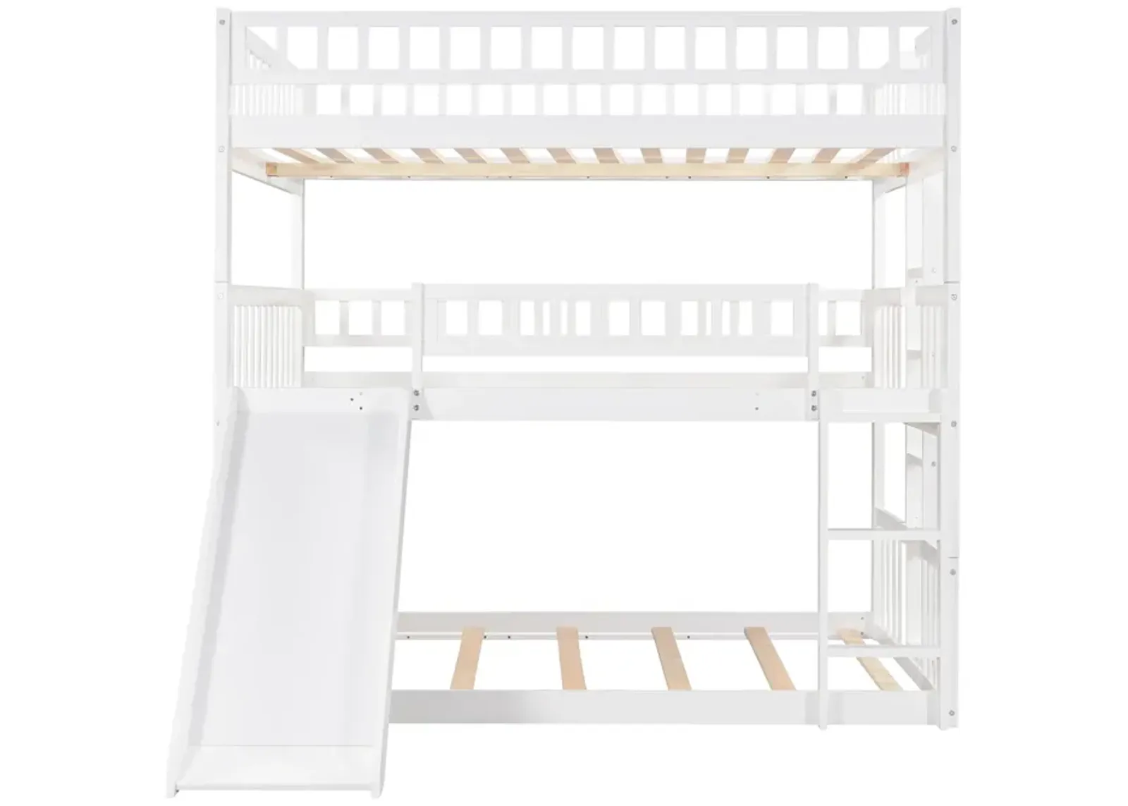 Merax Triple Bunk Bed with Guardrails