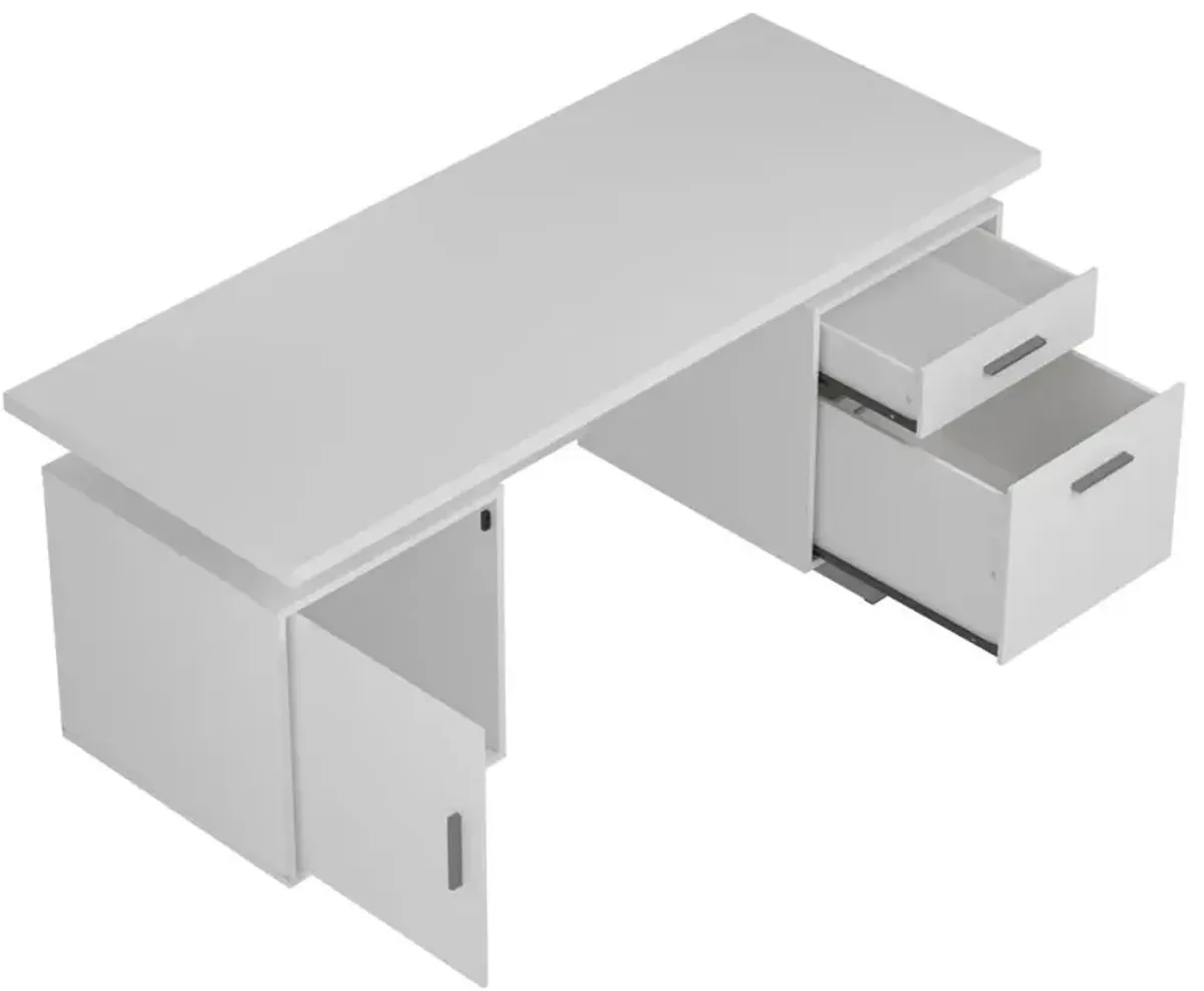 Lawtey Floating Top Office Desk White Gloss